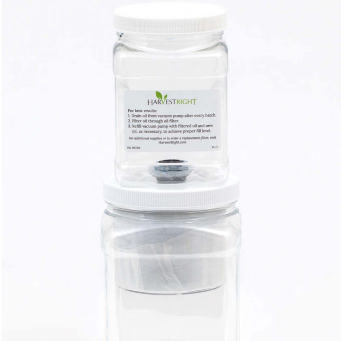 Oil filter for freeze dryer vacuum pump